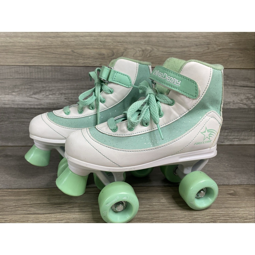 Roller Derby FireStar Youth Kids' Roller Skate - White/Mint (4) USED